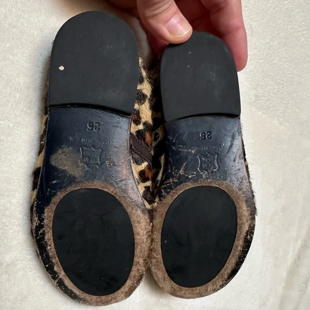 Brown and Black Leopard Pattern Mohair Flats
